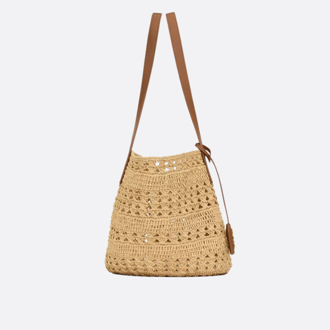 YVES SAINT LAURENT RAFFIA BREAD BAG
