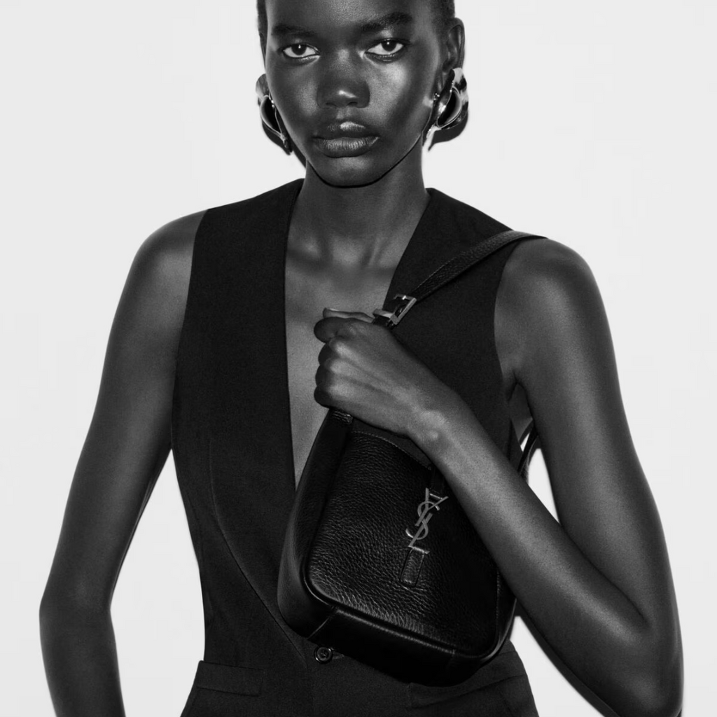SAINT LAURENT – BABY LE 5 À 7 SOFT GRAINED LEATHER BAG