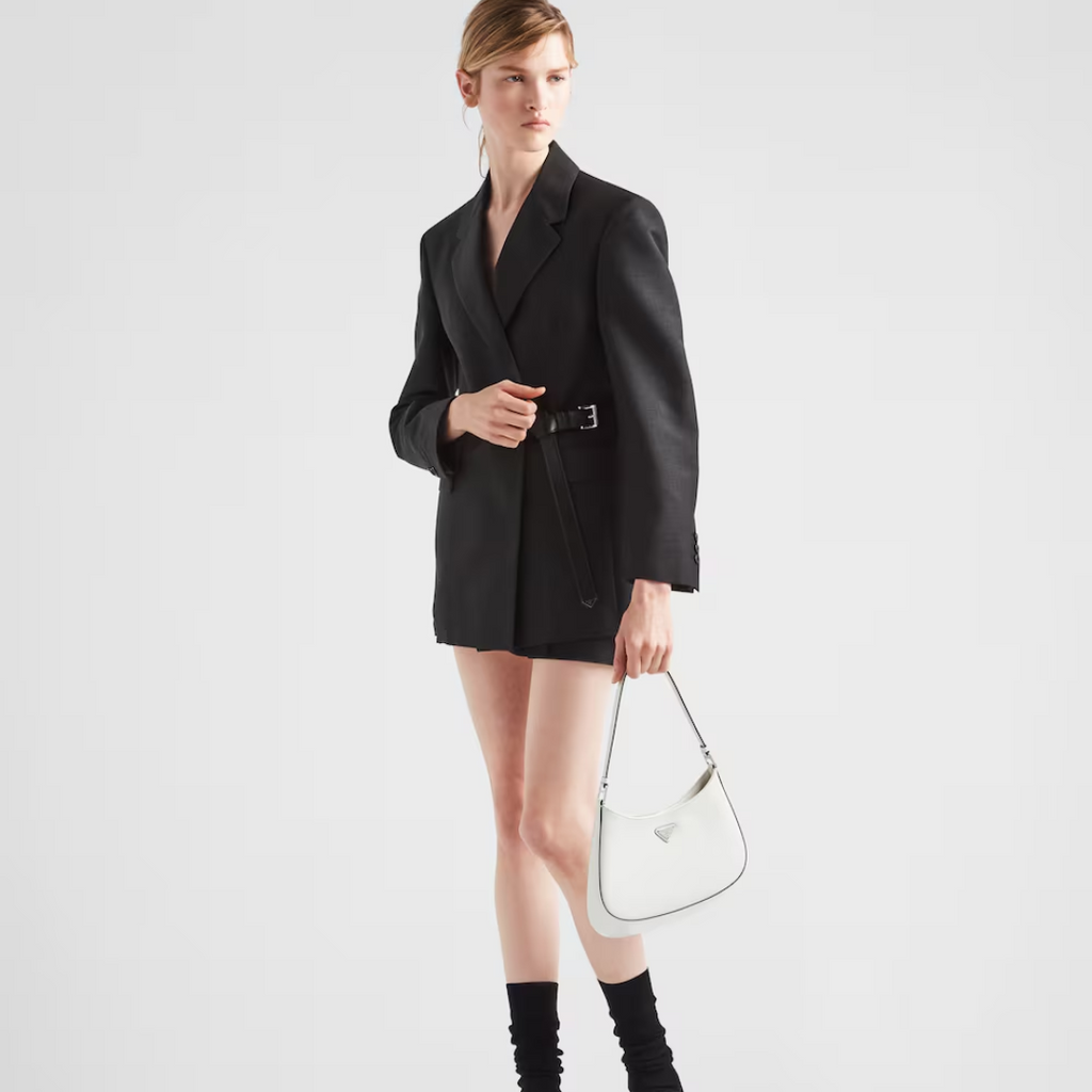 PRADA CLEO BRUSHED LEATHER SHOULDER BAG