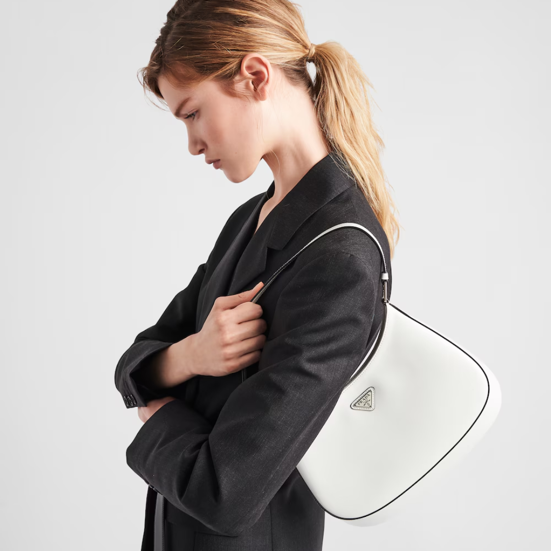 PRADA CLEO BRUSHED LEATHER SHOULDER BAG